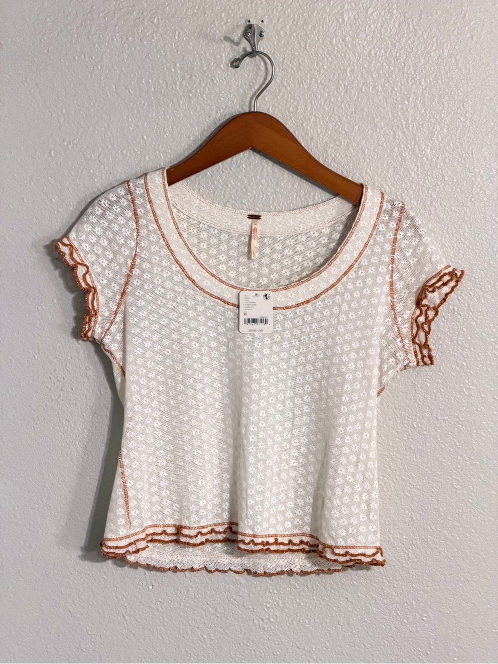 Free People Brand Garner Cotton Tee